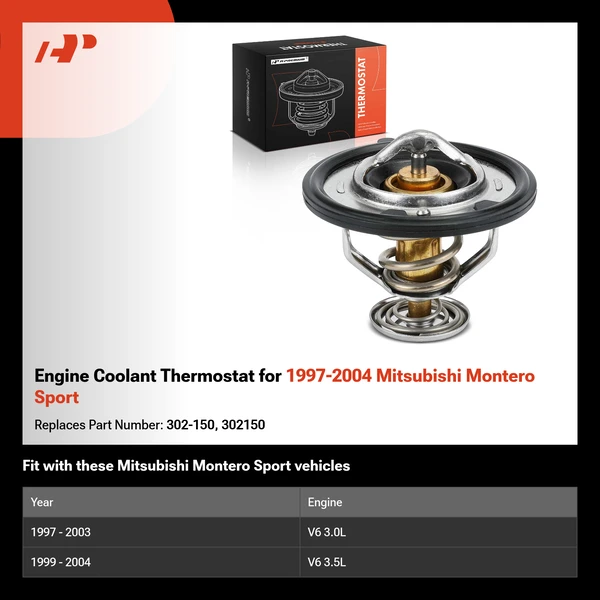 Engine Coolant Thermostat for 1997-2004 Mitsubishi Montero Sport