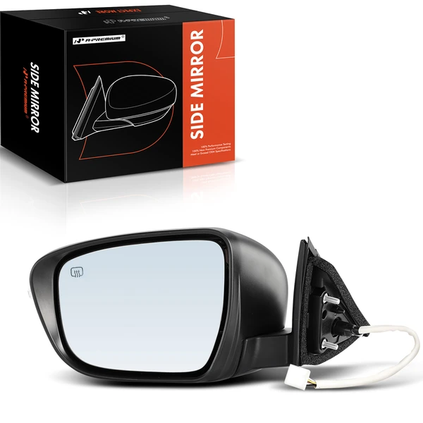 2017-2020 Nissan Rogue Left Driver Side Mirror, Powered, with Heated, White & Black A-Premium APMI003