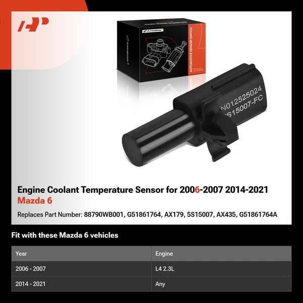 Engine Coolant Temperature Sensor for 2006-2007 2014-2021 Mazda 6