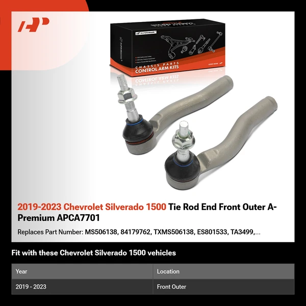 2019-2023 Chevrolet Silverado 1500 Tie Rod End Front Outer A-Premium APCA7701