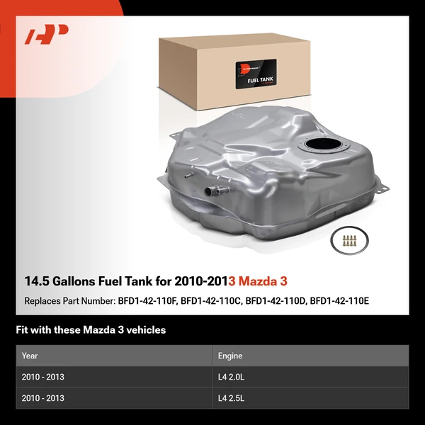 14.5 Gallons Fuel Tank for 2010-2013 Mazda 3