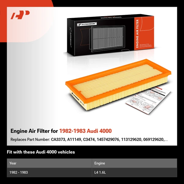 Engine Air Filter for 1982-1983 Audi 4000