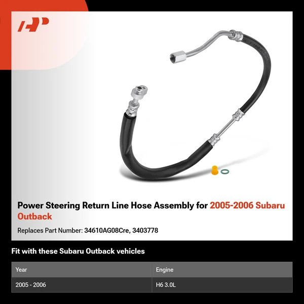 Power Steering Return Line Hose Assembly for 2005-2006 Subaru Outback