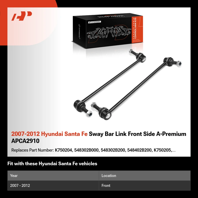 2007-2012 Hyundai Santa Fe Sway Bar Link Front Side A-Premium APCA2910