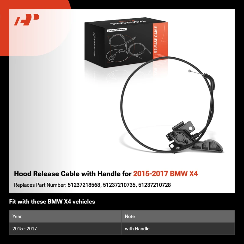 Hood Release Cable with Handle for 2015-2017 BMW X4