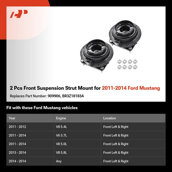 2 Pcs Front Suspension Strut Mount for 2011-2014 Ford Mustang