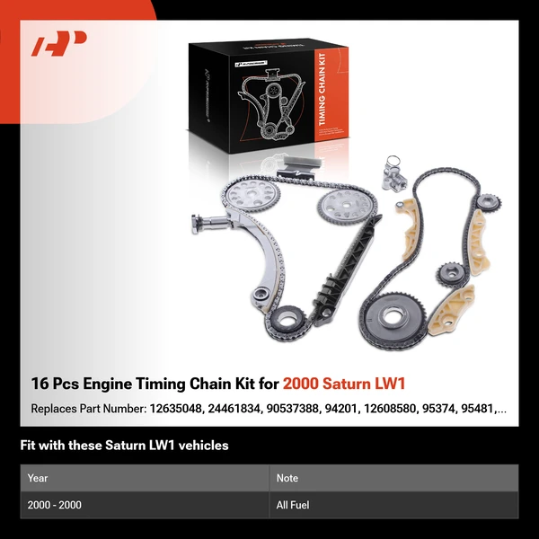 16 Pcs Engine Timing Chain Kit for 2000 Saturn LW1