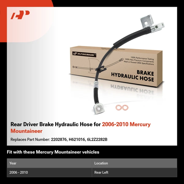 Rear Driver Brake Hydraulic Hose for 2006-2010 Mercury Mountaineer