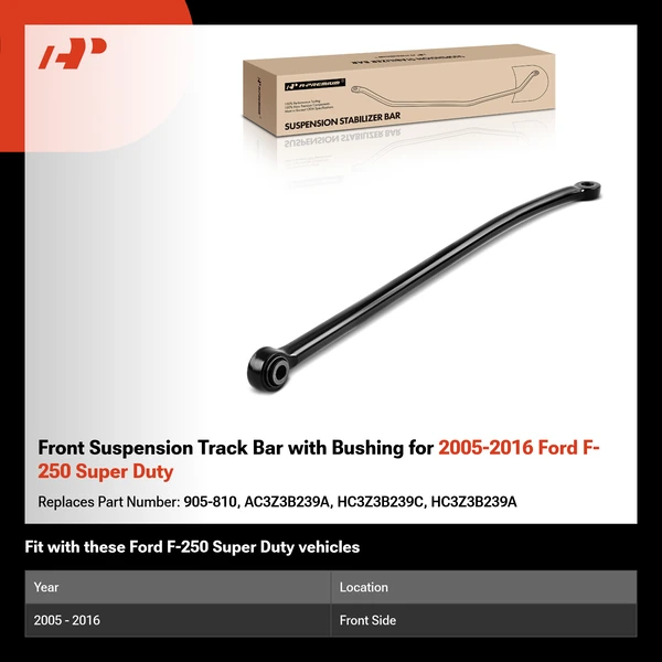 Front Suspension Track Bar with Bushing for 2005-2016 Ford F-250 Super Duty