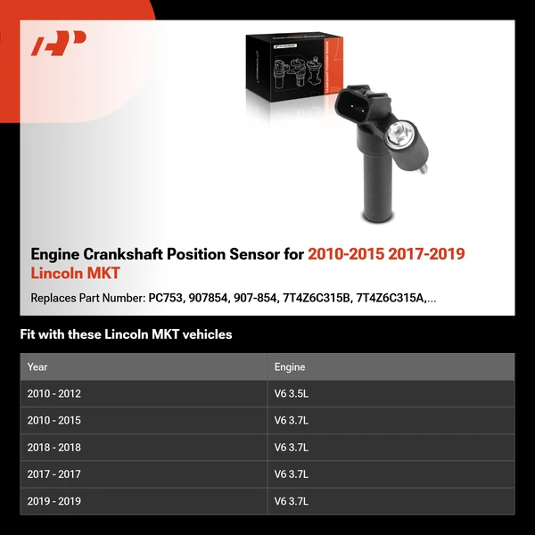 Engine Crankshaft Position Sensor for 2010-2015 2017-2019 Lincoln MKT