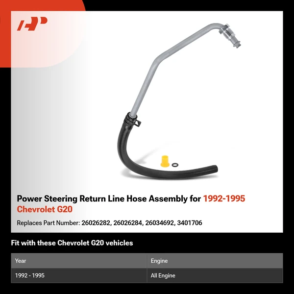 Power Steering Return Line Hose Assembly for 1992-1995 Chevrolet G20