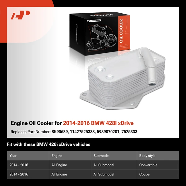 Engine Oil Cooler for 2014-2016 BMW 428i xDrive