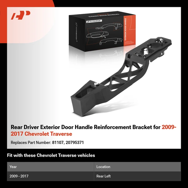 Rear Driver Exterior Door Handle Reinforcement Bracket for 2009-2017 Chevrolet Traverse