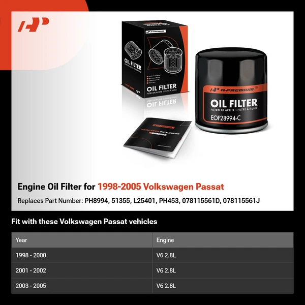 Engine Oil Filter for 1998-2005 Volkswagen Passat