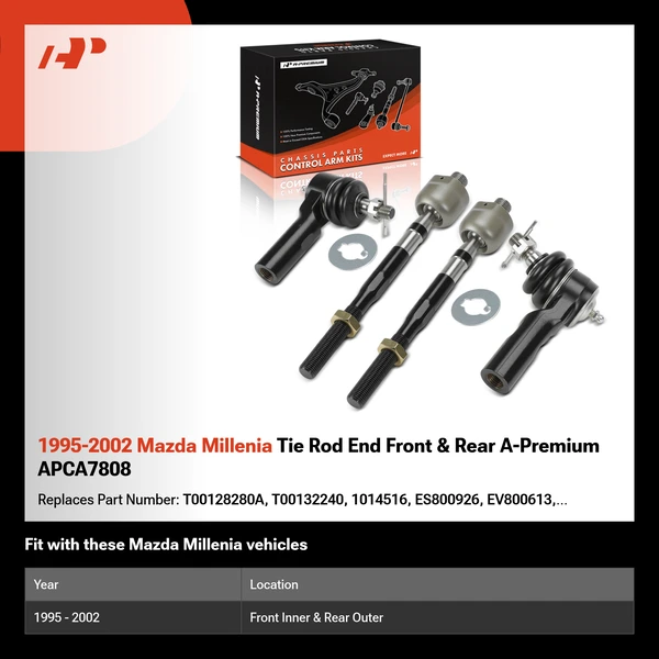 1995-2002 Mazda Millenia Tie Rod End Front & Rear A-Premium APCA7808