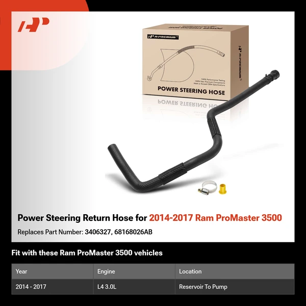 Power Steering Return Hose for 2014-2017 Ram ProMaster 3500