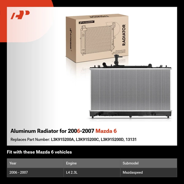 Aluminum Radiator for 2006-2007 Mazda 6