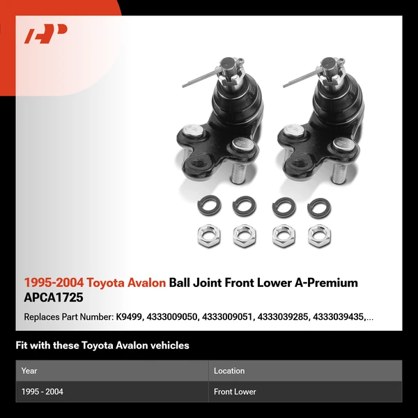 1995-2004 Toyota Avalon Ball Joint Front Lower A-Premium APCA1725
