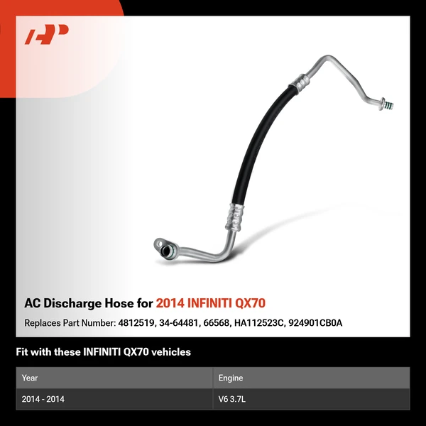AC Discharge Hose for 2014 INFINITI QX70