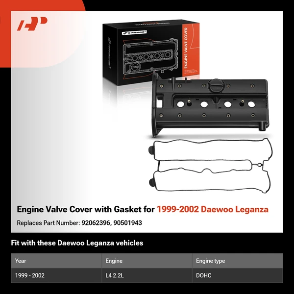 Engine Valve Cover with Gasket for 1999-2002 Daewoo Leganza