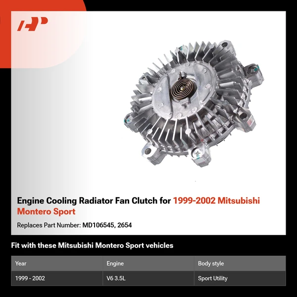 Engine Cooling Radiator Fan Clutch for 1999-2002 Mitsubishi Montero Sport
