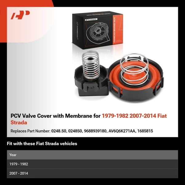 PCV Valve Cover with Membrane for 1979-1982 2007-2014 Fiat Strada