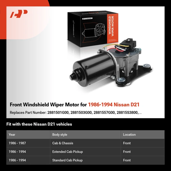 Front Windshield Wiper Motor for 1986-1994 Nissan D21