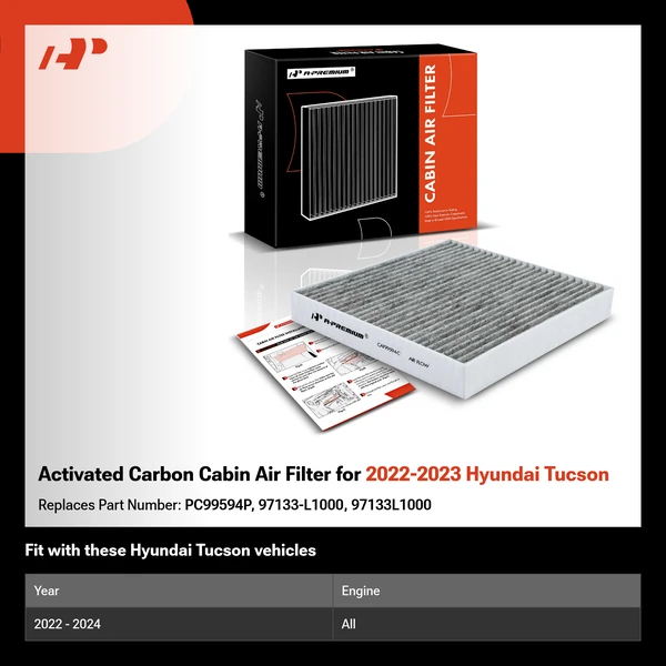 Activated Carbon Cabin Air Filter for 2022-2023 Hyundai Tucson