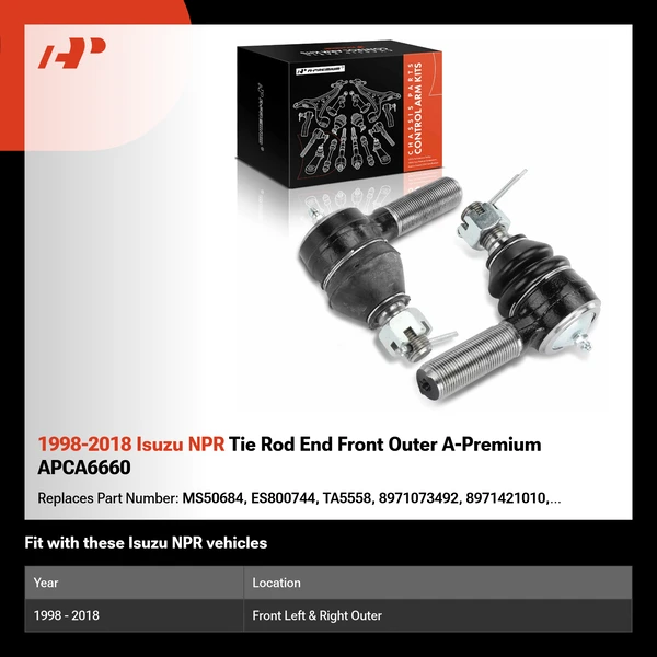 1998-2018 Isuzu NPR Tie Rod End Front Outer A-Premium APCA6660