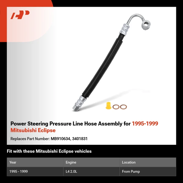 Power Steering Pressure Line Hose Assembly for 1995-1999 Mitsubishi Eclipse
