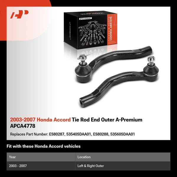 2003-2007 Honda Accord Tie Rod End Outer A-Premium APCA4778
