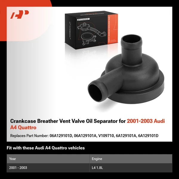 Crankcase Breather Vent Valve Oil Separator for 2001-2003 Audi A4 Quattro