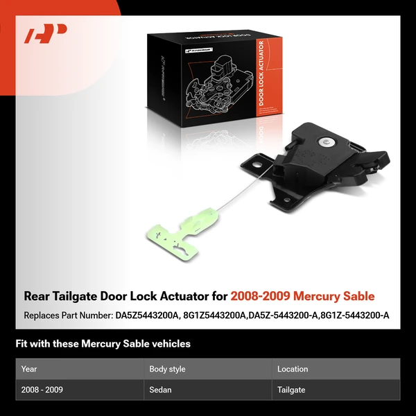 Rear Tailgate Door Lock Actuator for 2008-2009 Mercury Sable