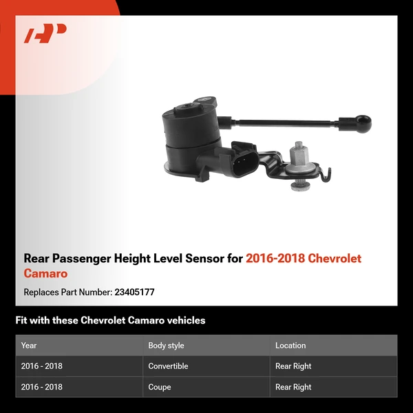 Rear Passenger Height Level Sensor for 2016-2018 Chevrolet Camaro