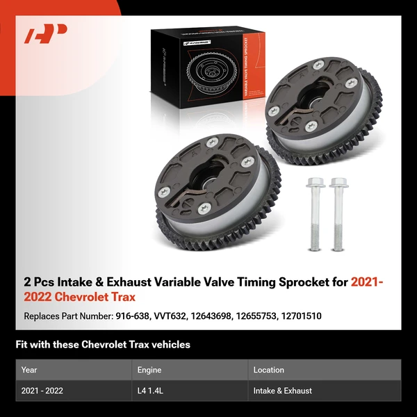 2 Pcs Intake & Exhaust Variable Valve Timing Sprocket for 2021-2022 Chevrolet Trax