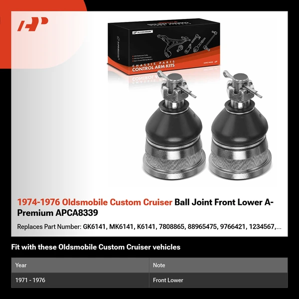 1974-1976 Oldsmobile Custom Cruiser Ball Joint Front Lower A-Premium APCA8339