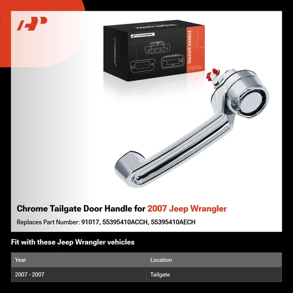 Chrome Tailgate Door Handle for 2007 Jeep Wrangler
