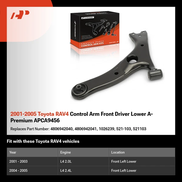 2001-2005 Toyota RAV4 Control Arm Front Driver Lower A-Premium APCA9456