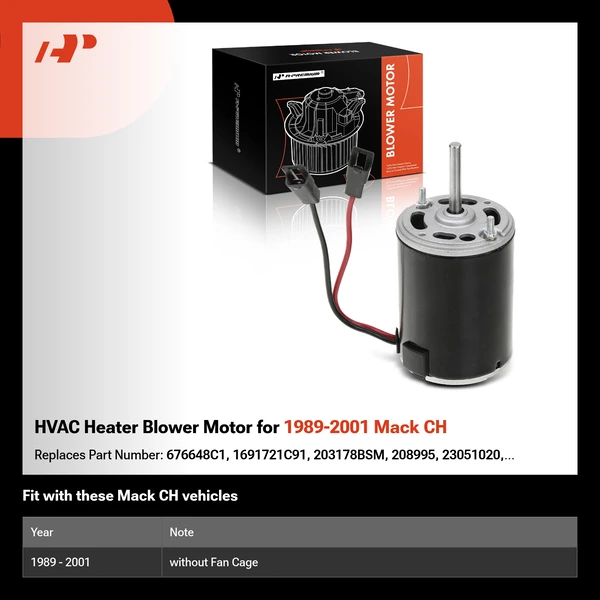 HVAC Heater Blower Motor for 1989-2001 Mack CH
