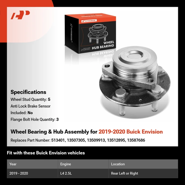 Wheel Bearing & Hub Assembly for 2019-2020 Buick Envision