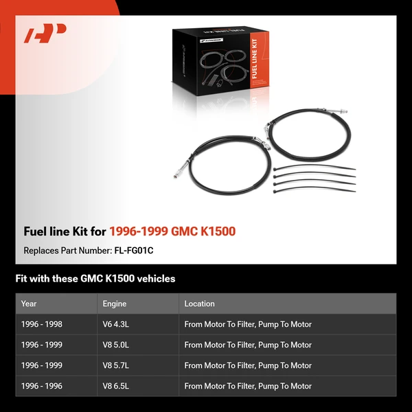 Fuel line Kit for 1996-1999 GMC K1500