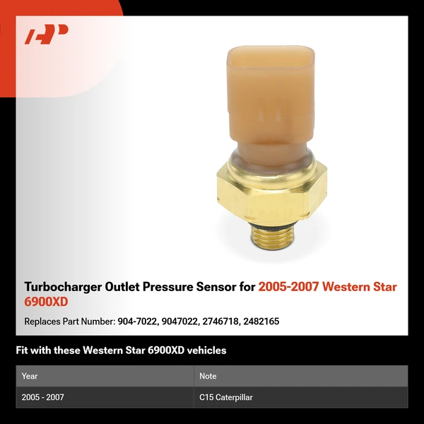 Turbocharger Outlet Pressure Sensor for 2005-2007 Western Star 6900XD