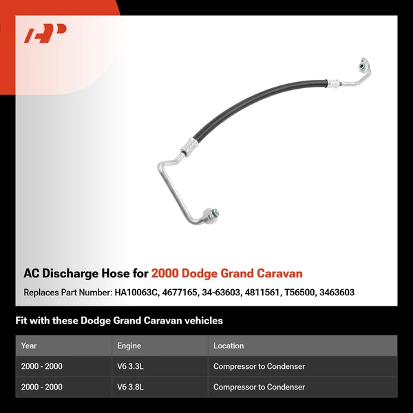 AC Discharge Hose for 2000 Dodge Grand Caravan