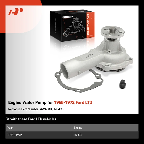 Engine Water Pump for 1968-1972 Ford LTD