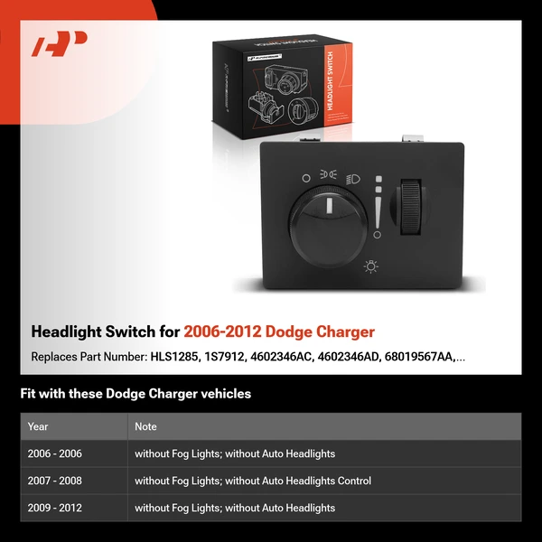 Headlight Switch for 2006-2012 Dodge Charger