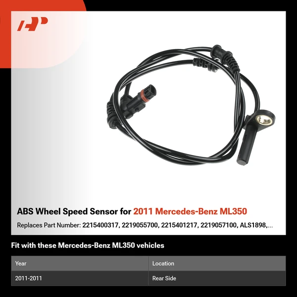 ABS Wheel Speed Sensor for 2011 Mercedes-Benz ML350