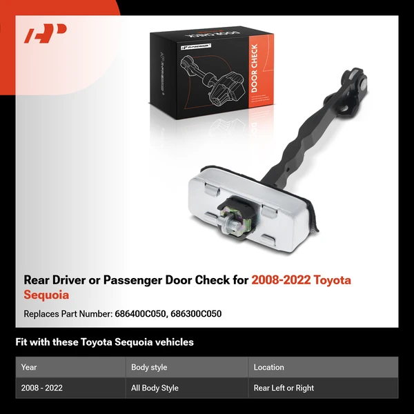 Rear Driver or Passenger Door Check for 2008-2022 Toyota Sequoia