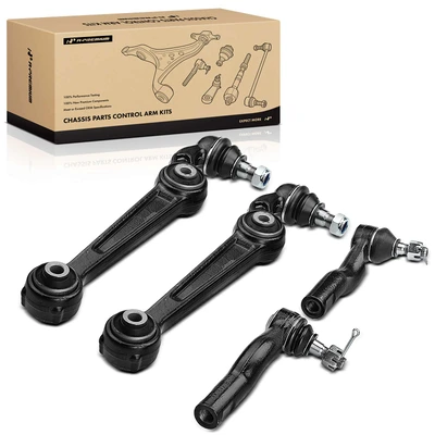 4 Pcs Front Control Arm with Ball Joint and Tie Rod End