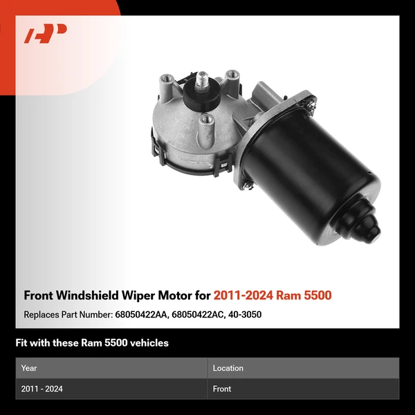 Front Windshield Wiper Motor for 2011-2024 Ram 5500