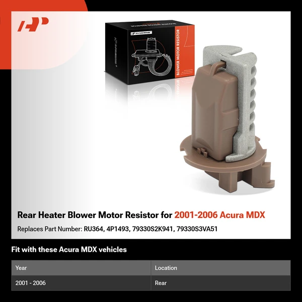 Rear Heater Blower Motor Resistor for 2001-2006 Acura MDX